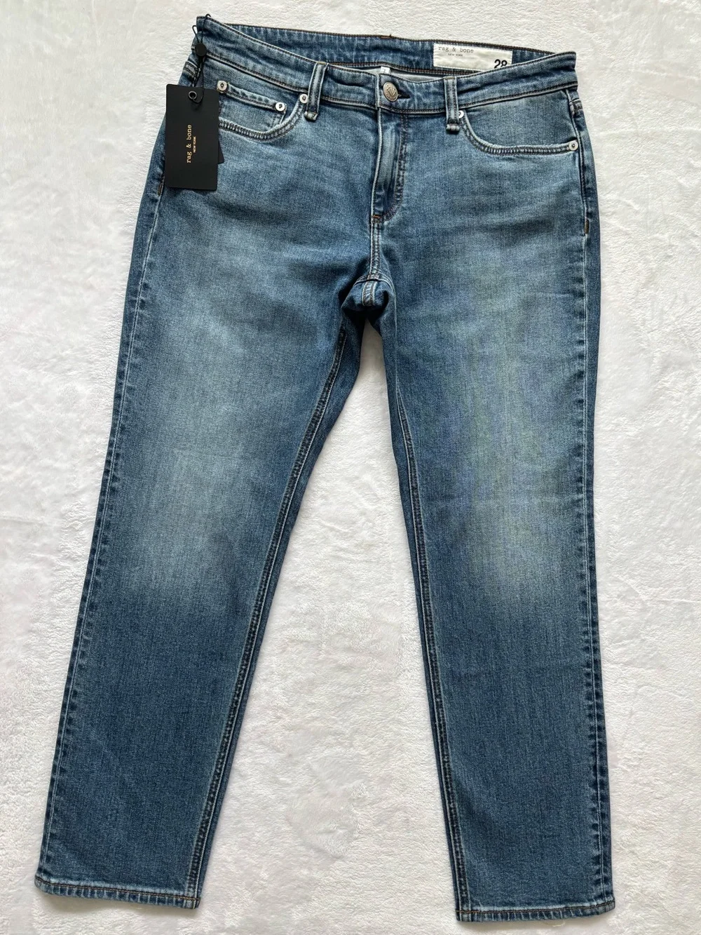 RAG & BONE The Dre Julienne Low-Rise Slim Boyfriend Ankle Jeans--NWT--28